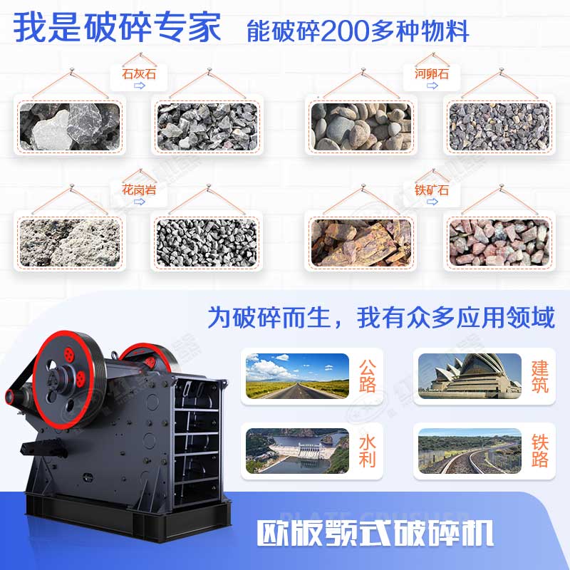 顎式破碎機(jī)能力強(qiáng)、應(yīng)用范圍廣